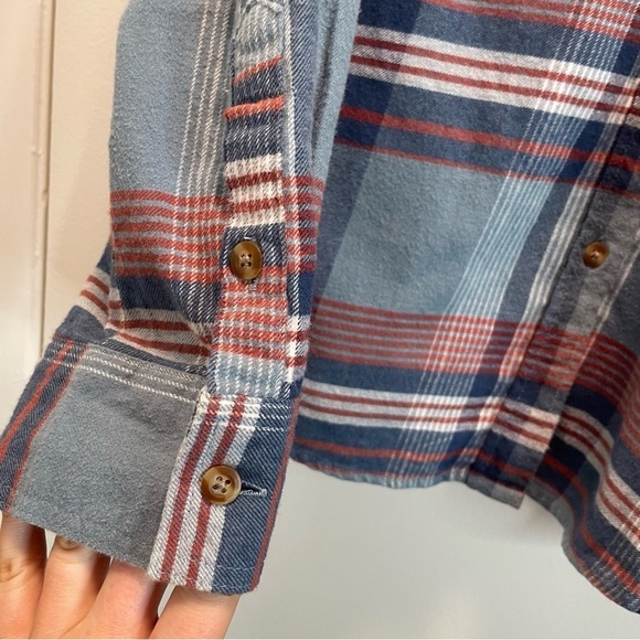 Rip Curl Button Up Shirt Womens Size M Blue Checked Long Sleeve Collared Pocket - Picture 3 of 16